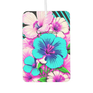 Multicolored Hibiscus Flowers Thunder_Cove Car Air Freshener