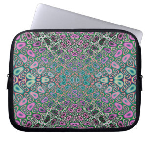 Multicolored Hologram Butterfly Fractal Abstract Laptop Sleeve