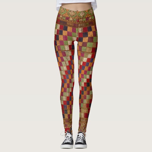 Multicolored Indian Quilt Print Leggings (Front)