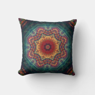 Multicolored kaleidoscope flower, seamless pattern cushion