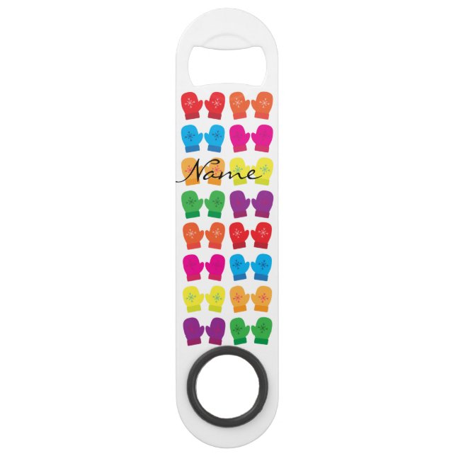 Multicolored Knitted Mittens Thunder_Cove (Front)