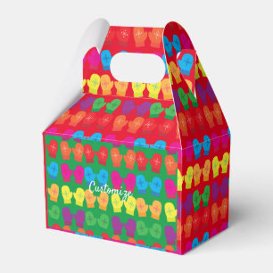 Multicolored Knitted Mittens Thunder_Cove Favour Box