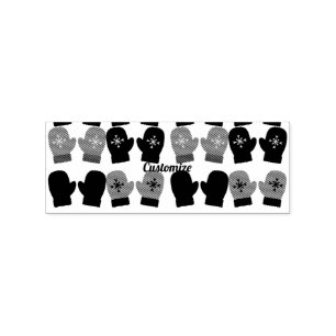 Multicolored Knitted Mittens Thunder_Cove Rubber Stamp