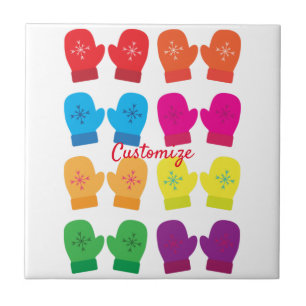 Multicolored Knitted Mittens Thunder_Cove Tile
