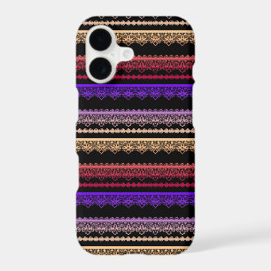 Multicolored lace on black