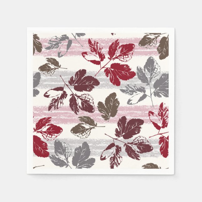 Multicolored leaves on a striped background. napkin (Front)
