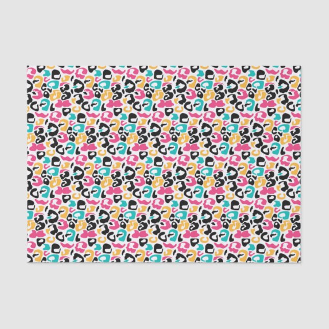 Multicolored leopard print tissue paper (Front)