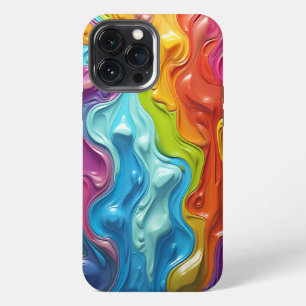 Multicolored Liquid Paint Abstract iPhone 13 Pro Max Case