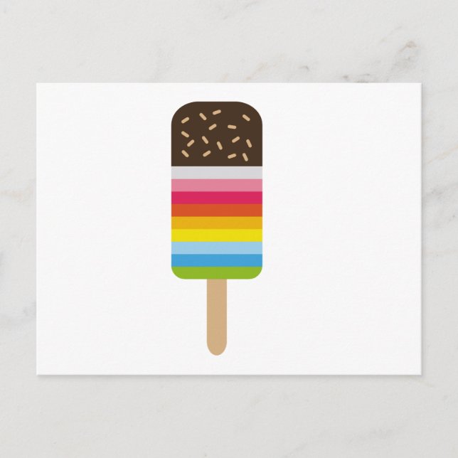 Multicolored Lolly Pop Icecream Postcard (Front)