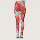 Multicolored Love Hearts Pattern Leggings