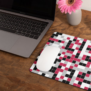 Multicolored Magenta Black Geometric Mouse Pad