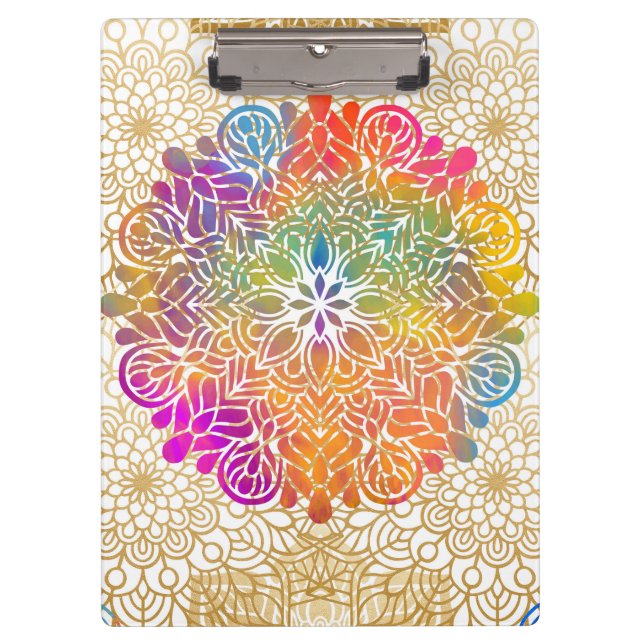 Multicolored Mandala Clipboard (Front)