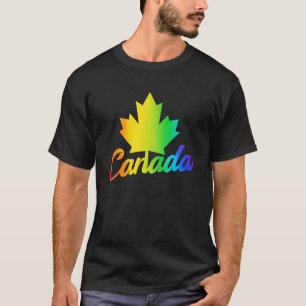 Multicolored Maple Leaf Rainbow LGBTQ Pride Queer T-Shirt