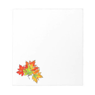 Multicolored Maple Leaves, Autumn leaf pattern  Notepad