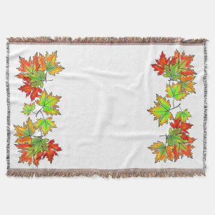 Multicolored Maple Leaves, pretty Autumn colours  Throw Blanket