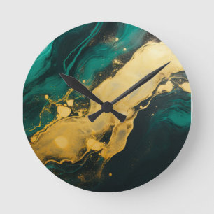  Multicolored  marble design Round Clock