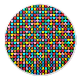Multicolored Meeples Ceramic Knob