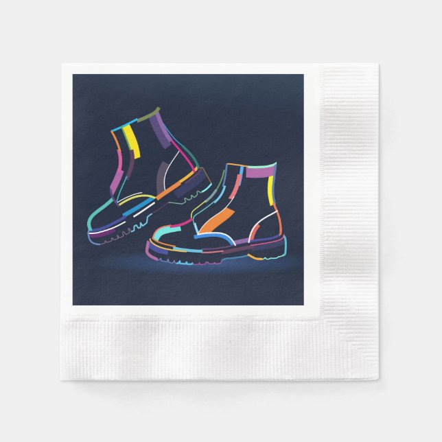 Multicolored Men boots  Napkin (Front)
