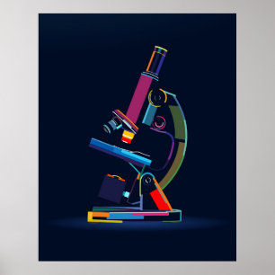  Multicolored microscope Poster