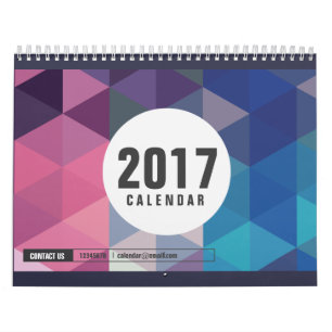 Multicolored minimal Polygonal 2017 life quotes Calendar