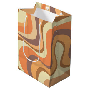 Multicolored modern retro waves design medium gift bag