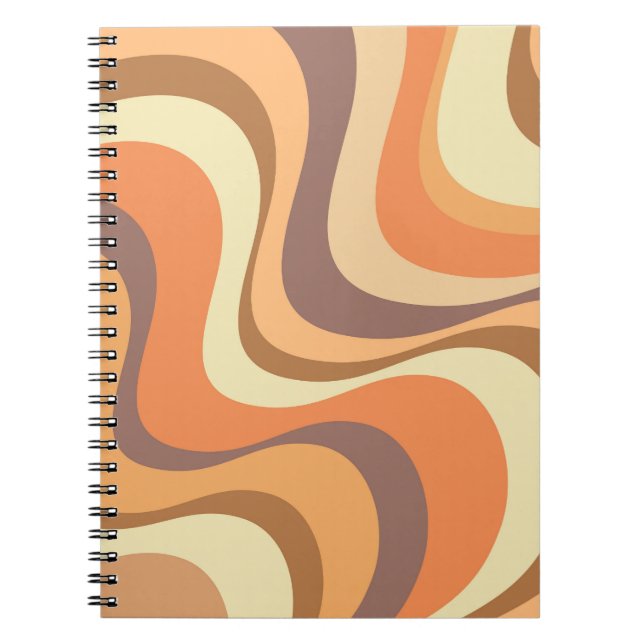 Multicolored modern retro waves design notebook (Front)