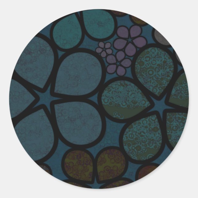 Multicolored Modern Textured Floral Stickers (Front)