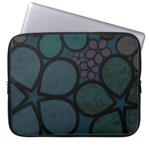 Multicolored, Modern Textured Flower Laptop Sleeve