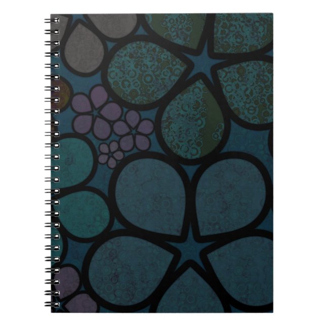 Multicolored, Modern Textured Flower Notebook (Front)