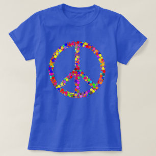 Multicolored mosaic peace sign symbol T-Shirt