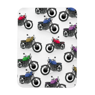 Multicolored motorcycle pattern magnet