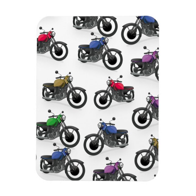Multicolored motorcycle pattern magnet (Vertical)
