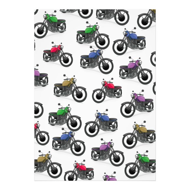 Multicolored motorcycle pattern photo print (Front)