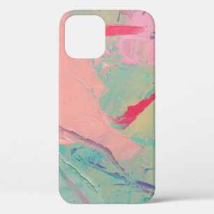 Multicolored oil paint texture. Abstract art backg iPhone 12 Case