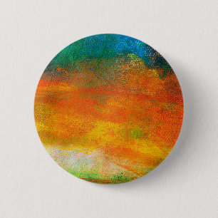 Multicolored Orange Green Yellow Painting 6 Cm Round Badge
