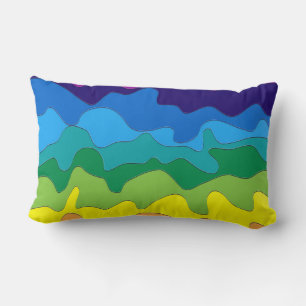 Multicolored paint lumbar cushion