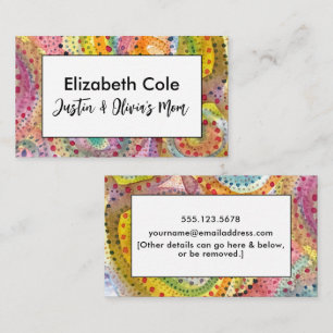 Multicolored Painted Watercolor Art Mummy Business Card
