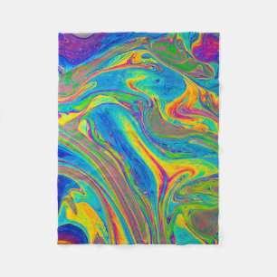 Multicolored painting fleece blanket