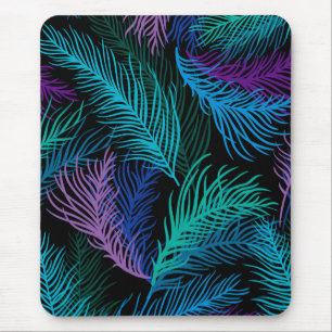 Multicolored Palm Leaves Mouse Pad