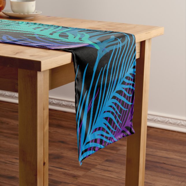 Multicolored Palm Leaves Short Table Runner (In Situ)