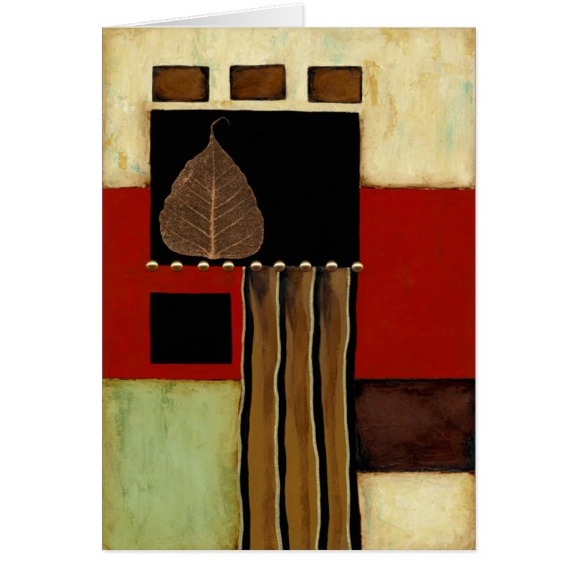 Multicolored Panel Painting with Brown Leaf (Front)