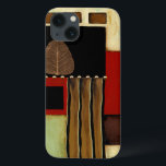 Multicolored Panel Painting with Brown Leaf iPhone 13 Case<br><div class="desc">This multicolored panel painting by Jennifer Goldberger features a single brown leaf. The autumnal colour palatte matches well with the single leaf. If you love autumn, leaves, or just great art this is the print for you. Order yours now!</div>