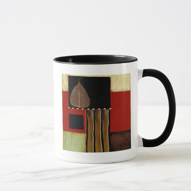 Multicolored Panel Painting with Brown Leaf Mug (Right)