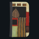 Multicolored Panel Painting with Brown Leaf Samsung S4 Wallet Case<br><div class="desc">This multicolored panel painting by Jennifer Goldberger features a single brown leaf. The autumnal colour palatte matches well with the single leaf. If you love autumn,  leaves,  or just great art this is the print for you. Order yours now!</div>