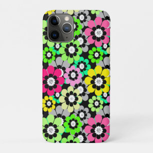 Multicolored paper cut flowers on black background Case-Mate iPhone case