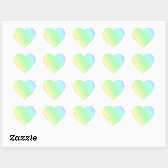 Multicolored pastel pattern heart sticker (Sheet)