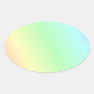 Multicolored pastel pattern oval sticker