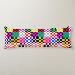 Multicolored Patchwork Check Pattern Design Body Cushion