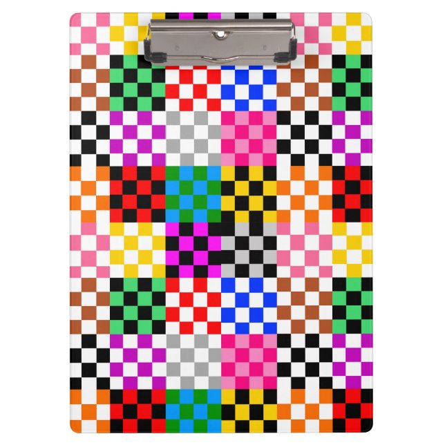 Multicolored Patchwork Check Pattern Design  Clipboard (Front)