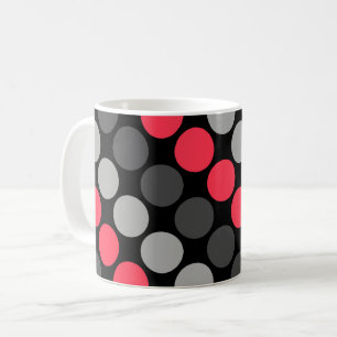 Multicolored pattern Retro Sixties Polka Dots Grey Coffee Mug